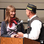 Joy Ufford - Freedom of the Press Award. Photo by Robert Galbreath, Pinedale Roundup.