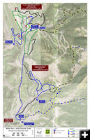 White Pine Nordic Ski Trail map. Photo by Sublette County Rec Board.