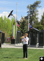 Taps played by Brycen Vrska. Photo by Dawn Ballou, Pinedale Online.