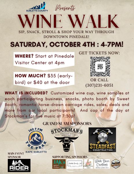 Wine Walk Oct. 4 in Pinedale. Photo by .