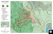Kinky Creek Fire map. Photo by Bridger-Teton National Forest.