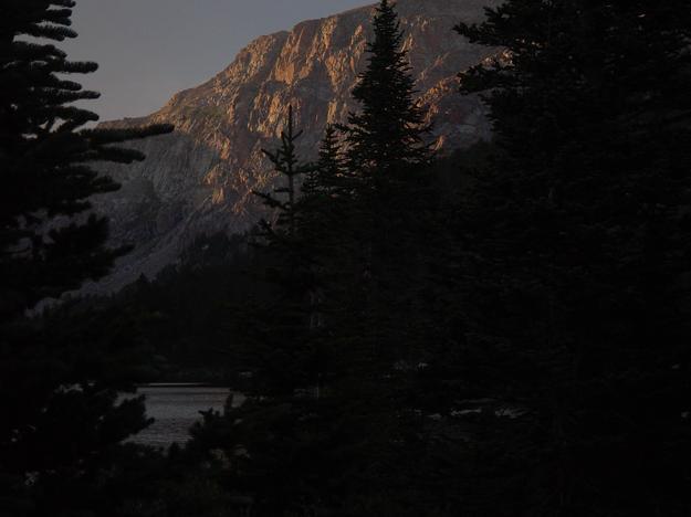 Sunset on West Shoulder of Mt. Quintet. Photo by Dave Bell.