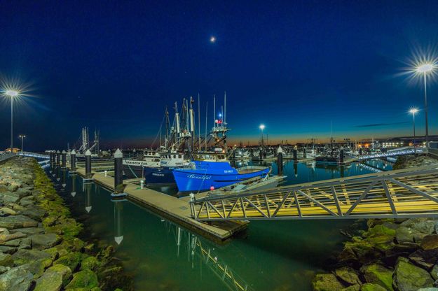 Night At Crescent City Harbor. Photo by Dave Bell.