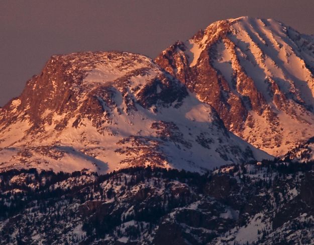 Sky Pilot (L) And Bow Mountain At Sunset. Photo by Dave Bell.