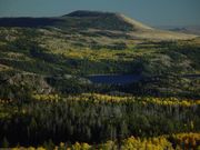 Aspen Leaves With Fremont Lake and Half Moon Mountain. Photo by Dave Bell.