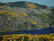 Aspens With Fremont Lake and White Pine Ski Area. Photo by Dave Bell.