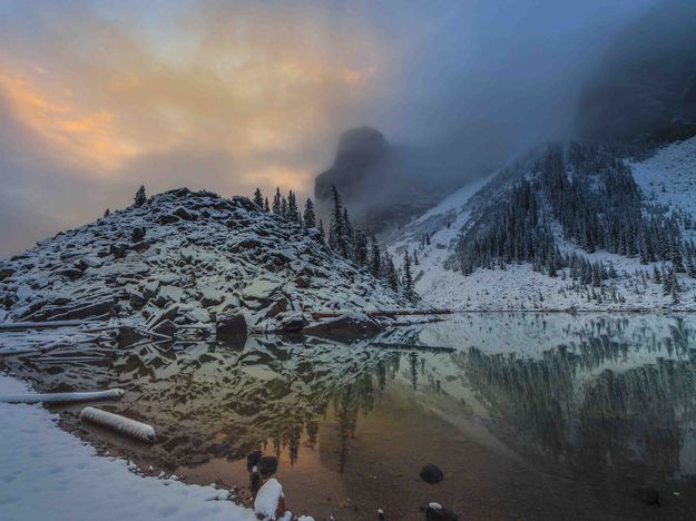 Moraine Lake And The Rock Pile. Photo by Dave Bell.