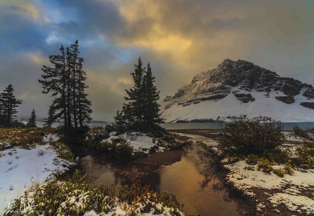 Crowfoot Mountain At Bow Lake. Photo by Dave Bell.