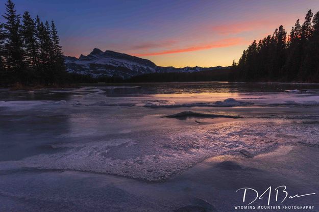 Icy Shoreline At Two Jack Lake. Photo by Dave Bell.