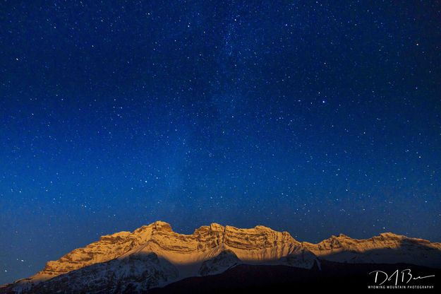 Full Moon Rise Lights Up Cascade Mountain. Photo by Dave Bell.