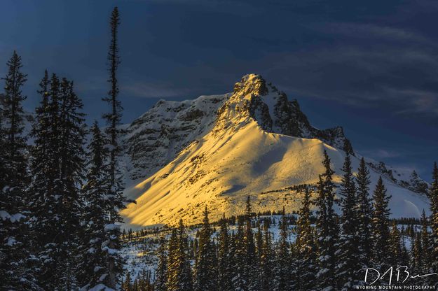 Golden Sunrise Light On Cauldron Peak. Photo by Dave Bell.