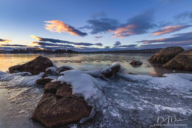 Icy Sunset Light. Photo by Dave Bell.