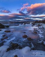 Pink Sunset Icy Reflections. Photo by Dave Bell.