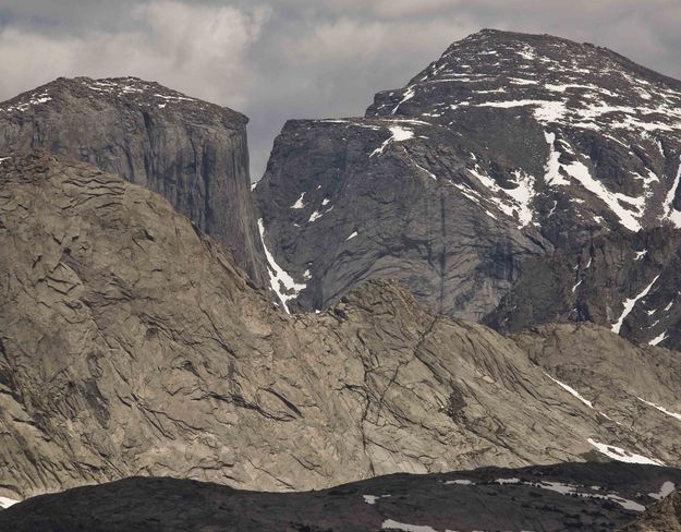 Wind River Peak, Surveyors Notch and Little El Capitan. Photo by Dave Bell.