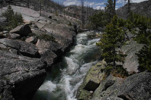 Lake Ethel Outlet Chute--Looking Upstream. Photo by Dave Bell.