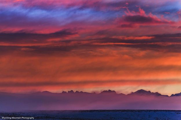 Foggy Mt. Bonneville Sunrise Color. Photo by Dave Bell.