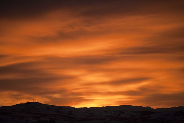 Fiery Sunset--December 15. Photo by Dave Bell.