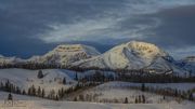 Sunsetting Light On Palmer (R) and Steamboat Peaks. Photo by Dave Bell.