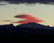 Nicely Lit Lenticulars Over Mt. Baldy. Photo by Dave Bell.