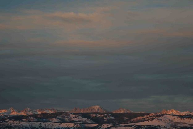 Early Sunset With Peaks Bathed In Light. Photo by Dave Bell.