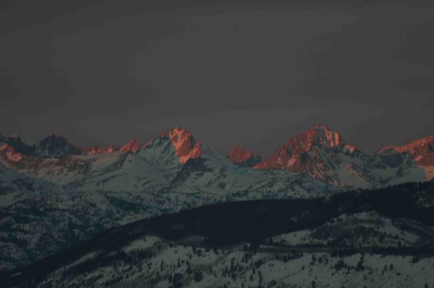 Northern Range Peaks Catch Last Light. Photo by Dave Bell.