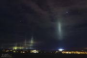 Light Pillars. Photo by Dave Bell.