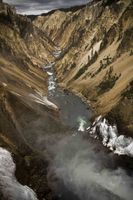 Yellowstone Canyon And Lower Falls Mist. Photo by Dave Bell.