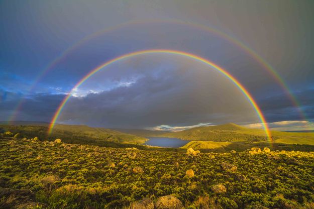 Double Rainbow Over Half Moon Lake. Photo by Dave Bell.