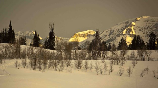 First Light On The Gros Ventre. Photo by Dave Bell.