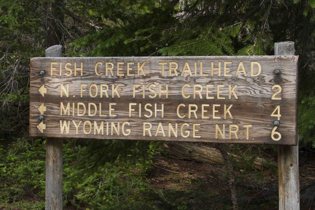 Fish Creek Trailhead Sign. Photo by Dave Bell.