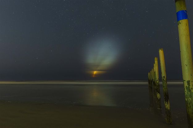 Booster Landing At Sea. Photo by Dave Bell.