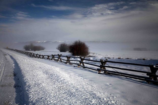 Blue Sky and Foggy Field. Photo by Dave Bell.