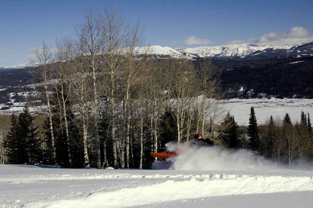 Out Of Control Snowmobiler. Photo by Dave Bell.