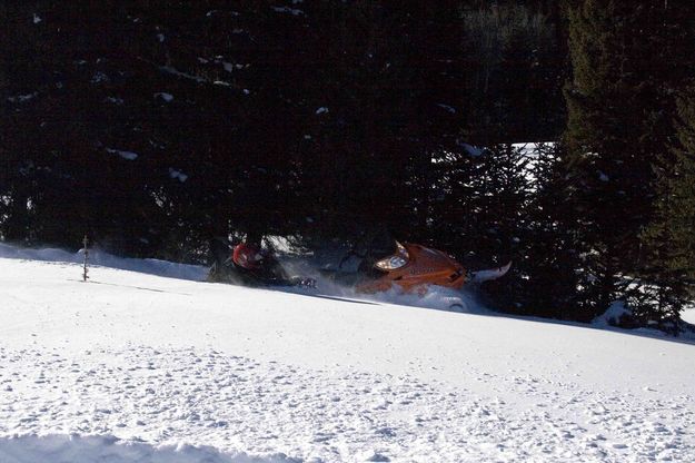 Unnamed Bucked Off Snowmobiler. Photo by Dave Bell.