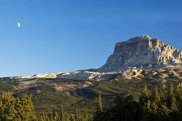 Chief Mountain And The Moon. Photo by Dave Bell.