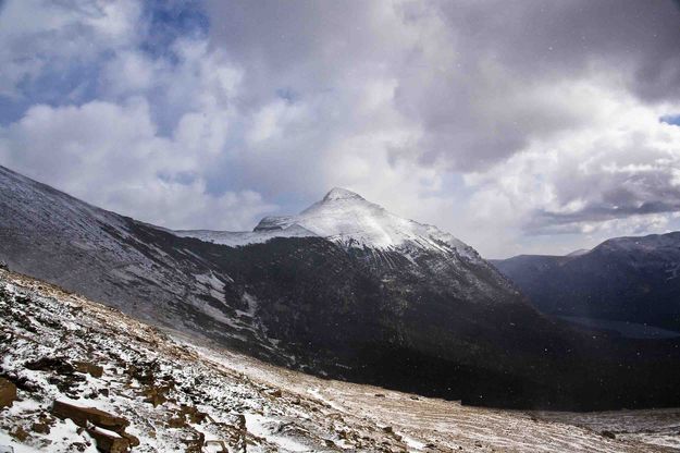 Rising Wolf Mountain Above Upper Two Medicine Lake. Photo by Dave Bell.