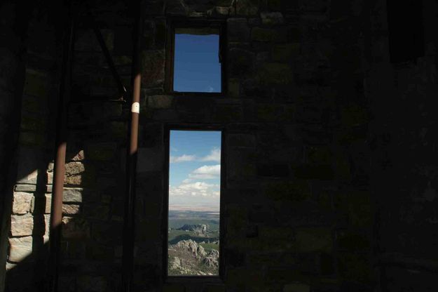Harney Peak Window and Mt. Rushmore. Photo by Dave Bell.