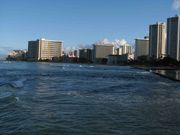 Waikiki Beach and Sheraton Waikiki. Photo by Dave Bell.