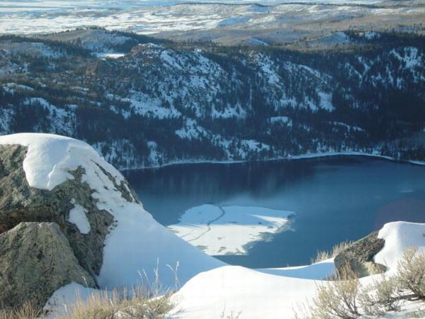 Snow on Fremont lake. Photo by Dave Bell.