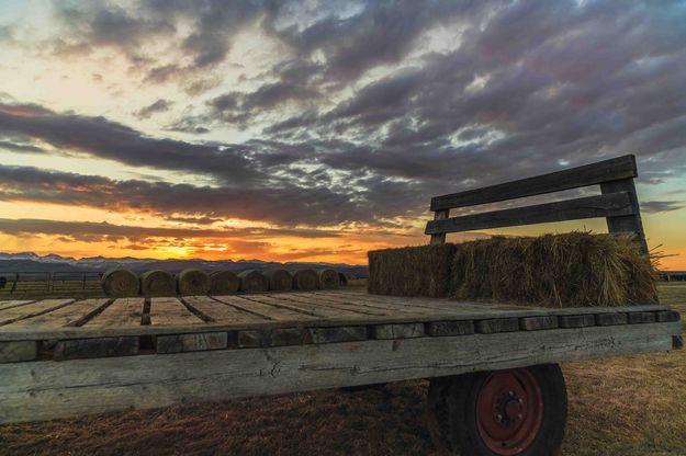 Hay Wagon Sunrise. Photo by Dave Bell.