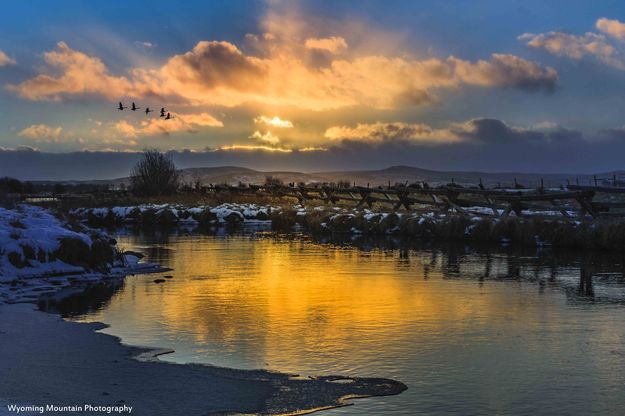 Sunset Flyby. Photo by Dave Bell.