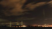 Light Pillars. Photo by Dave Bell.