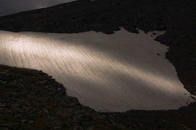 Snowfield And Shadows. Photo by Dave Bell.