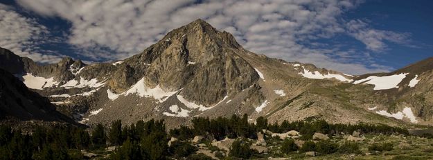 Mt. Washakie (c) and Washakie Pass (r) Pano. Photo by Dave Bell.