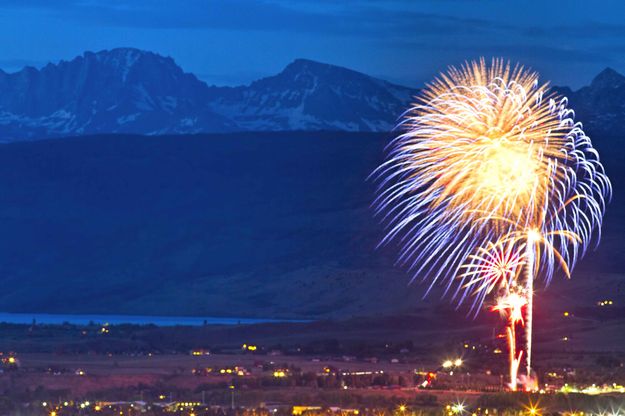 July 4 Fireworks Over Pinedale. Photo by Dave Bell.