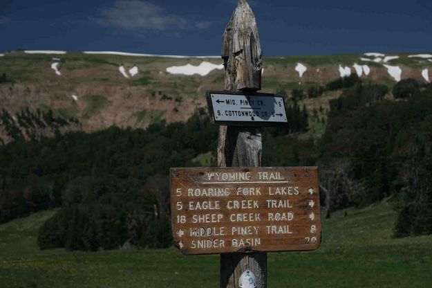 Trail Signs At Lunch Creek Meadows. Photo by Dave Bell.