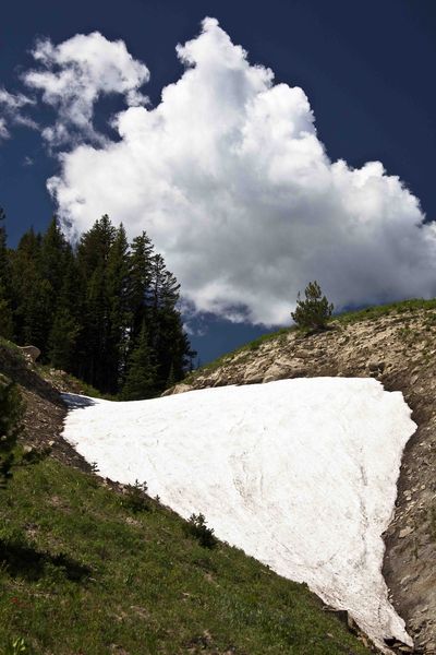 Snowbank And Cloud. Photo by Dave Bell.