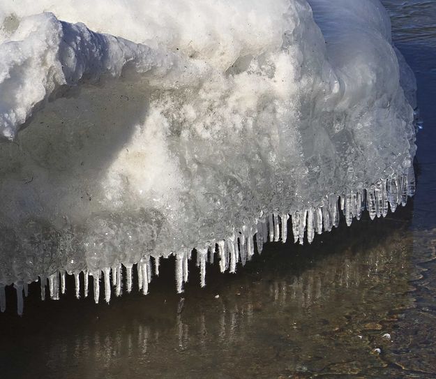 Hoar Frost On The Icicles. Photo by Dave Bell.