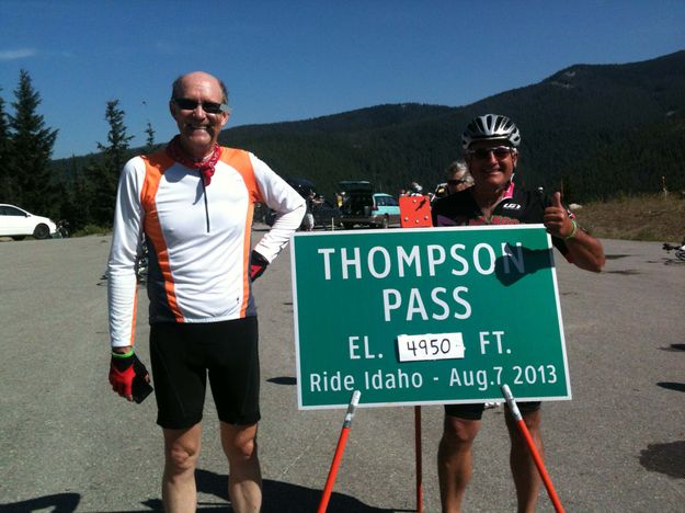 Atop Thompson Pass--22 miles and 3,000 feet of climbing. Photo by Dave Bell.