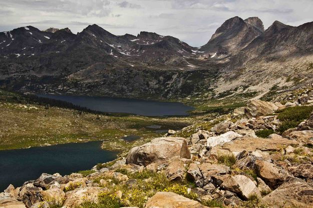 Lee, Middle Fork, Bewmark Lakes And The Cleft Peaks. Photo by Dave Bell.